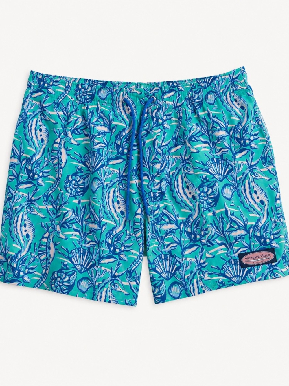 Vineyard Vines Men’s M Chappy Swim Trunks Seahorse Shell Ocean Print